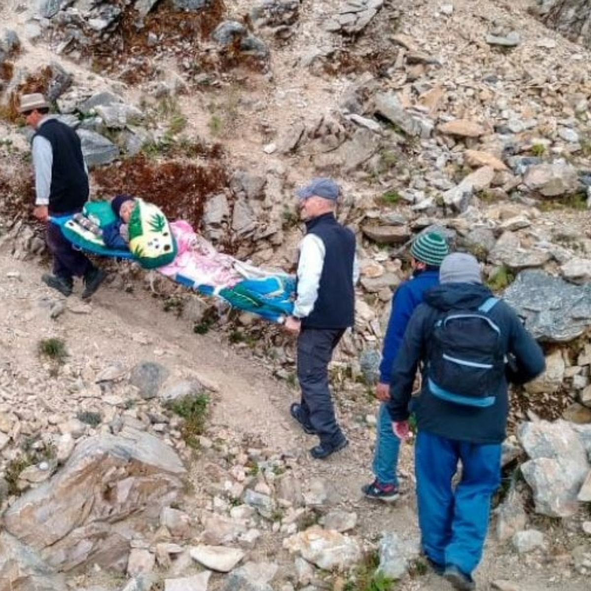 Medical evacuation in a mountain area