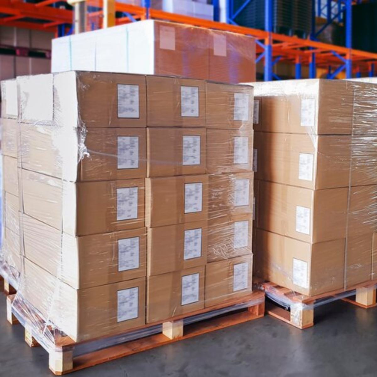 Cargo pallets ready for transport